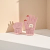 Pink woolen gloves, warm and anti-slip, knitted gloves for women in autumn and winter details Picture